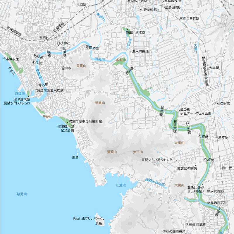 静岡 沼津 三島 ベクター地図データ Eps 日本語 地図素材をダウンロードにて販売する