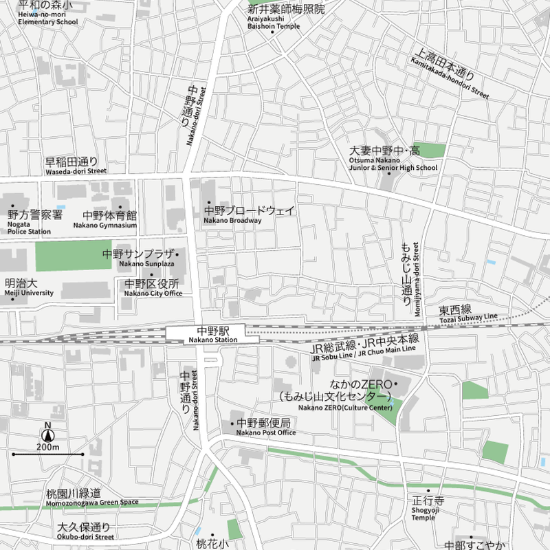 東京 中野 新井薬師 ベクター地図データ Eps 日本語 英語 並記版 地図素材をダウン