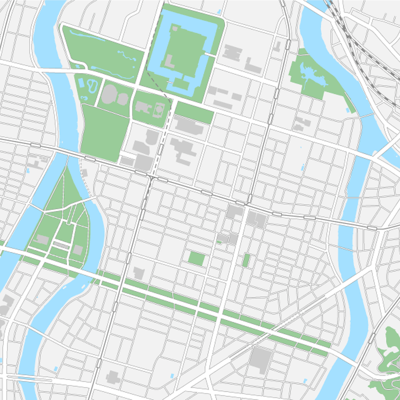 広島 中心部 マップ Pdfデータ 地図素材をダウンロードにて販売するお店 今八商店