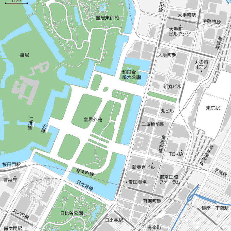 東京 丸の内 皇居マップ Pdfデータ 地図素材をダウンロードにて販売するお店 今八商店