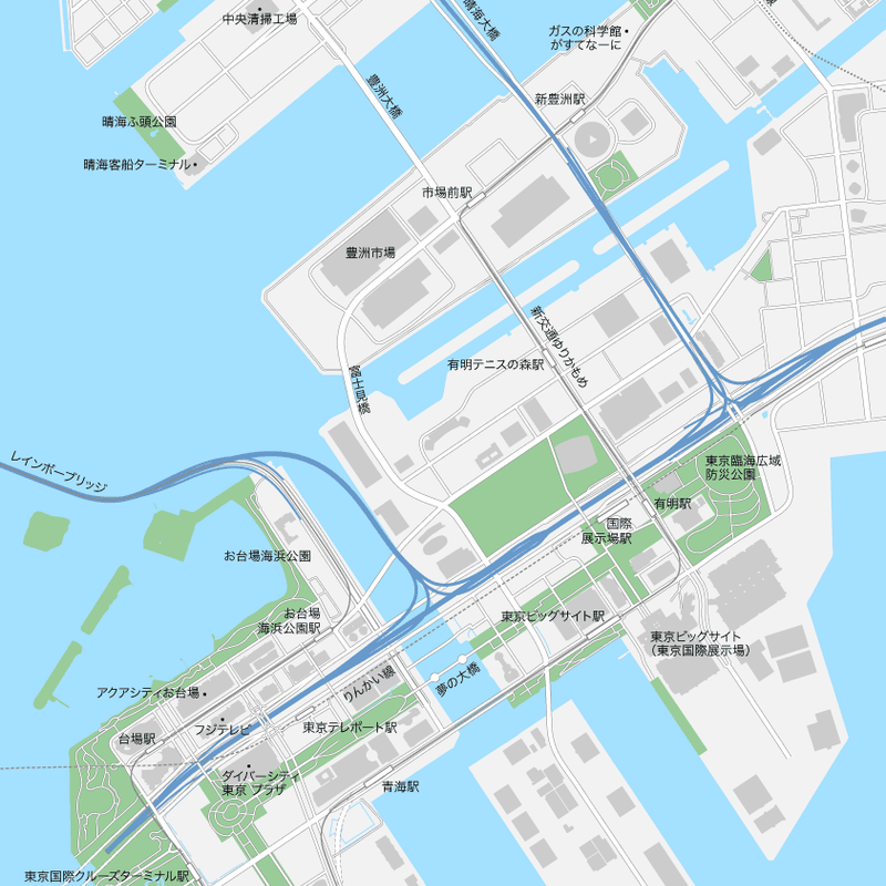 東京 豊洲 お台場 マップ Pdfデータ 地図素材をダウンロードにて販売するお店 今八商店