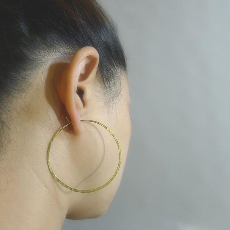 真鍮製 ビックフープピアス大きいサイズ 直径約70ｍｍ Imeru