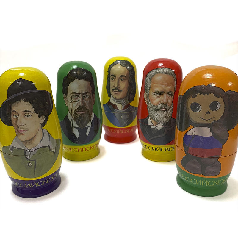 マトリョーシカ ロシア製 No ２作家 チェーホフ トルストイ ドストエフスキー I