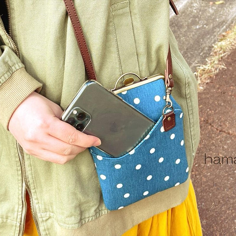 Ha 1433 リボン口金 12cm角型 ローズゴールド ピンクゴールド Hamala