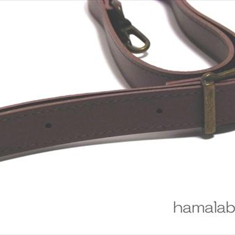 Ha 516 がま口バッグ用の肩下げ ショルダーベルト茶色 太め アンティーク金具 H