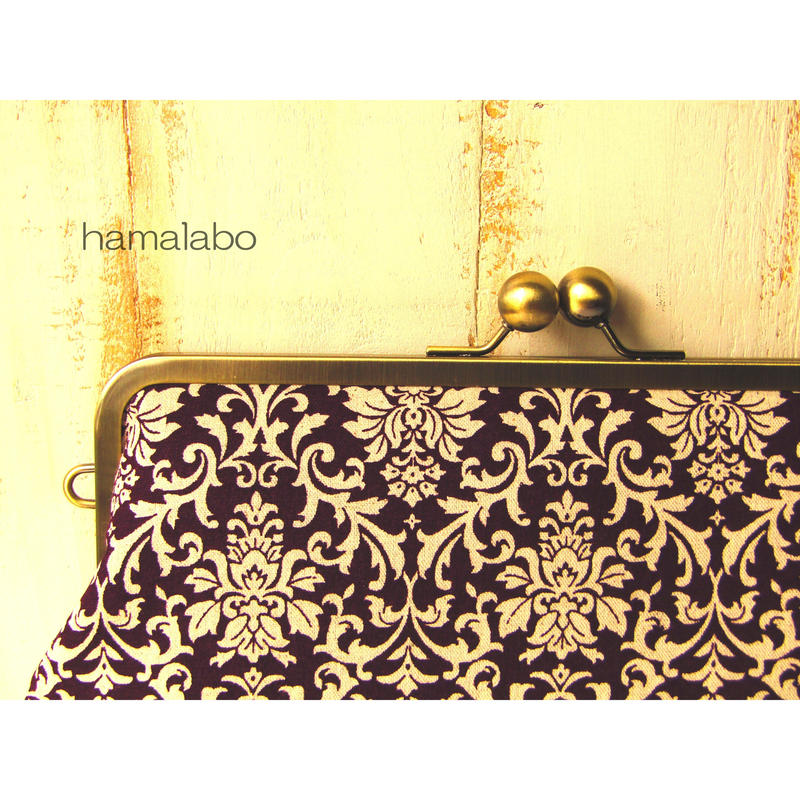 Kt2 1002 がま口クラッチバッグの型紙 レシピ 27cm 角型用 Hamalab