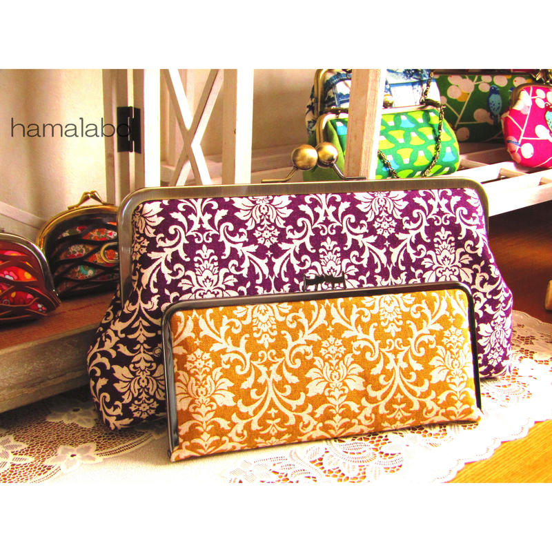 Kt2 1002 がま口クラッチバッグの型紙 レシピ 27cm 角型用 Hamalab