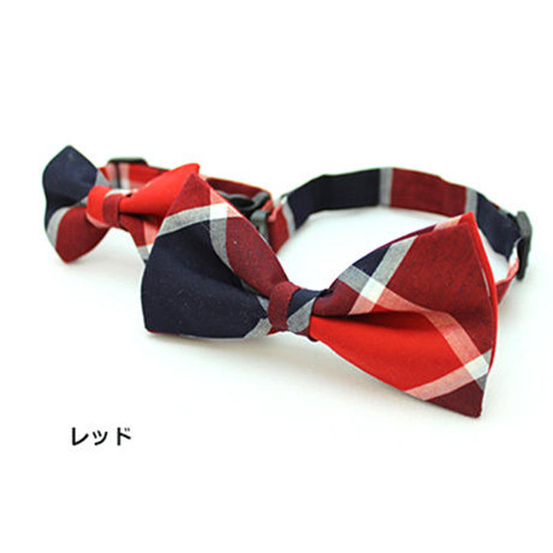 犬の蝶ネクタイ タータンチェック Inuto