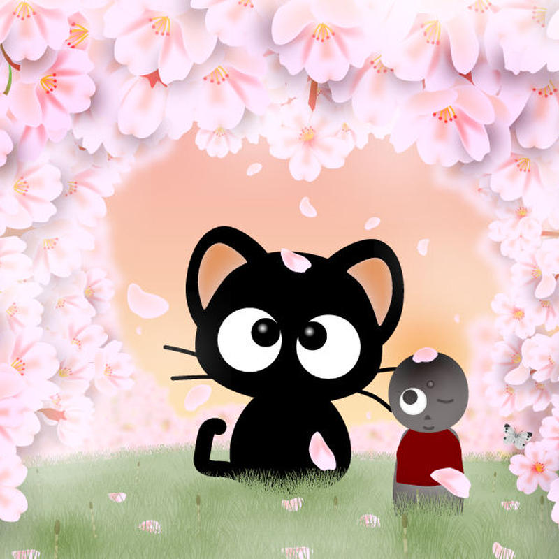 イラスト108 桜並木のりっちー君 Design Studio Island