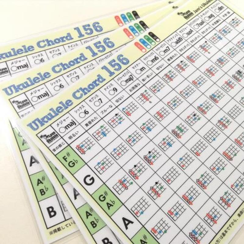 ウクレレコード156 初心者 中級者向けコード一覧表 ジャムズウクレレオリジナル ウクレレコー