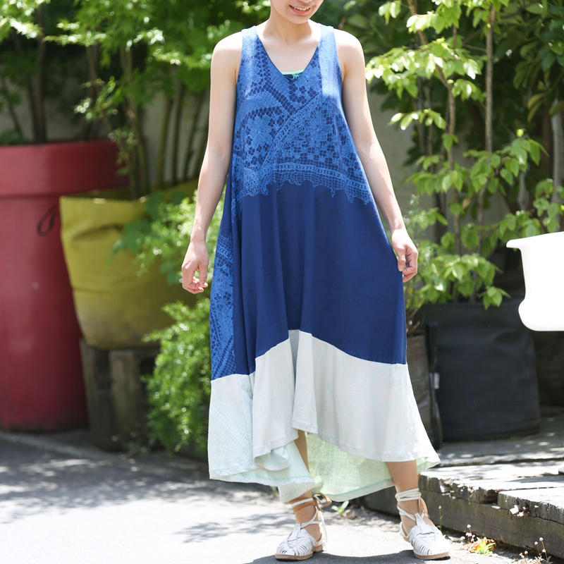 フェスティバルワンピース グレー アリベーニョスの村柄 No 474 Juana De