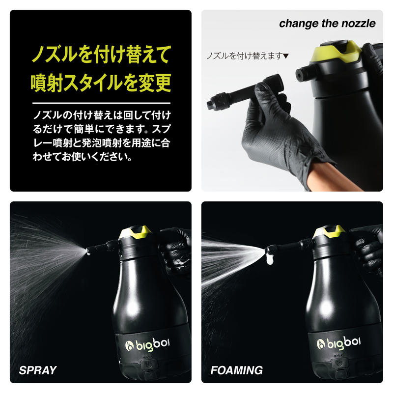 送料0円 スパシャン bigboi FOAM R18 蓄圧式コードレスフォーム