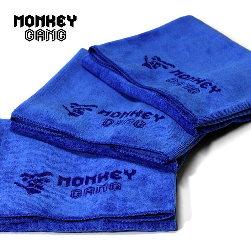 Monkey Gang ブルーモンキータオル 水滴 ワックス拭き取り用 3枚入り Spas