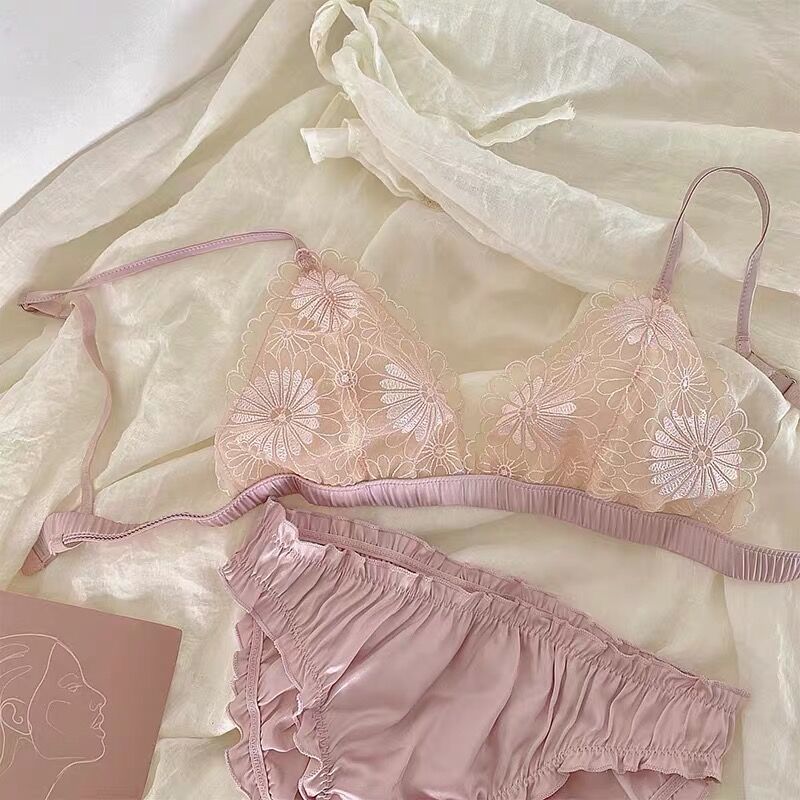 2color フラワーレース サテンランジェリー Jilphy