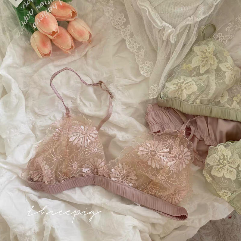 2color フラワーレース サテンランジェリー Jilphy