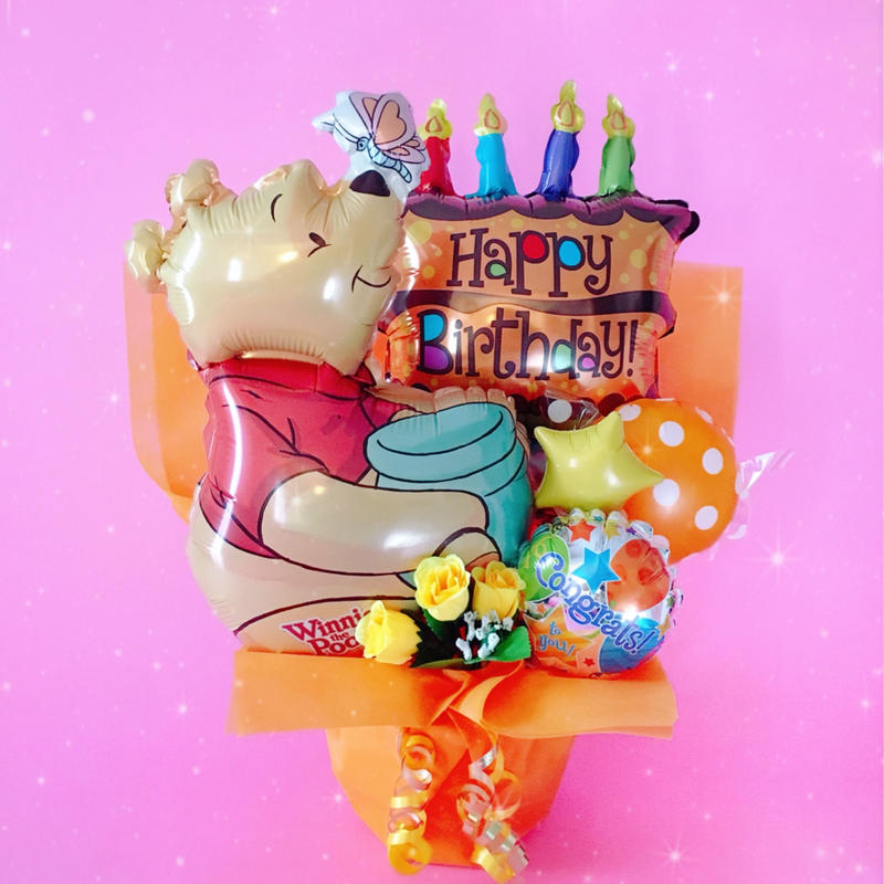 人気のプーさん お誕生日ケーキバルーン Joy Laugh Balloons