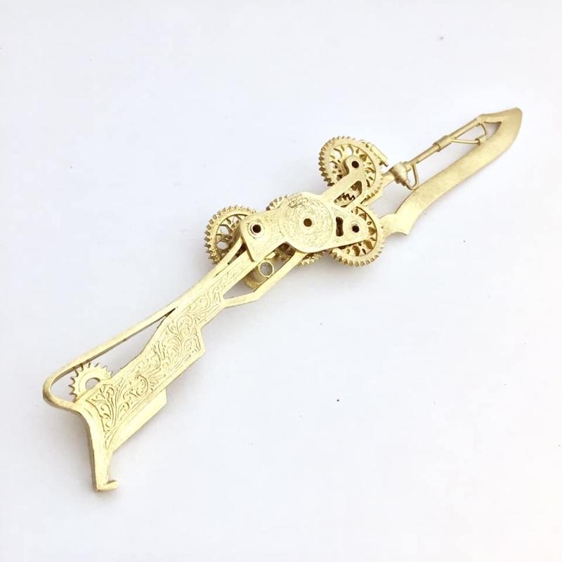 レビュー高評価のおせち贈り物 GimmelGarden/ギメルガーデン 真鍮歯車ペーパーナイフ トナカイ脅し - 金属工芸