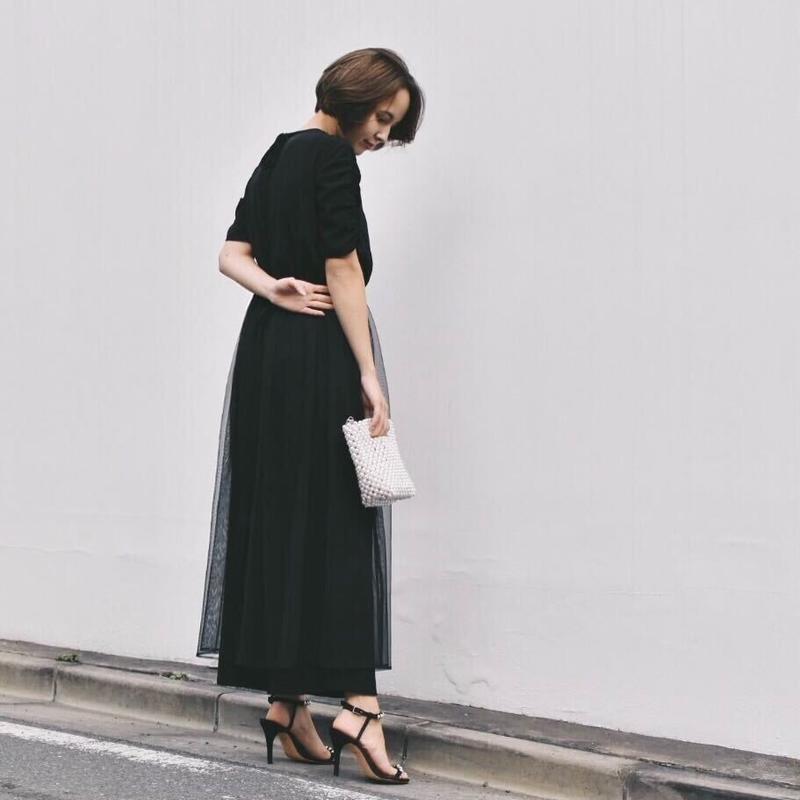 チュール切り替え2wayエプロンワンピース Kaene