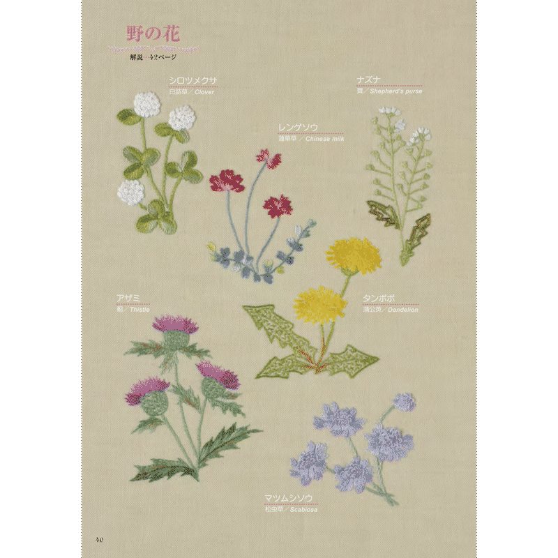 すぐ使える 新装版 刺しゅうモチーフ集7 花図鑑 戸塚刺しゅうオンラインショップ