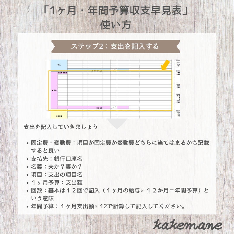 Pdf 1カ月 年間予算収支早見表 Kakemane