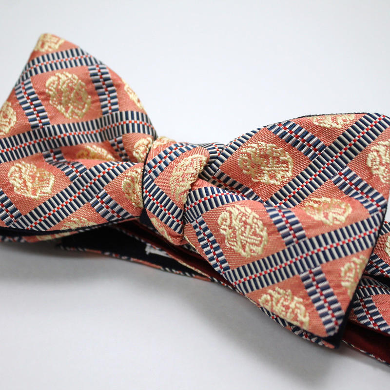 蝶ネクタイ Noh Fabric 文入り格子 佐々木能衣装 上京蝶帯 523 Kamig