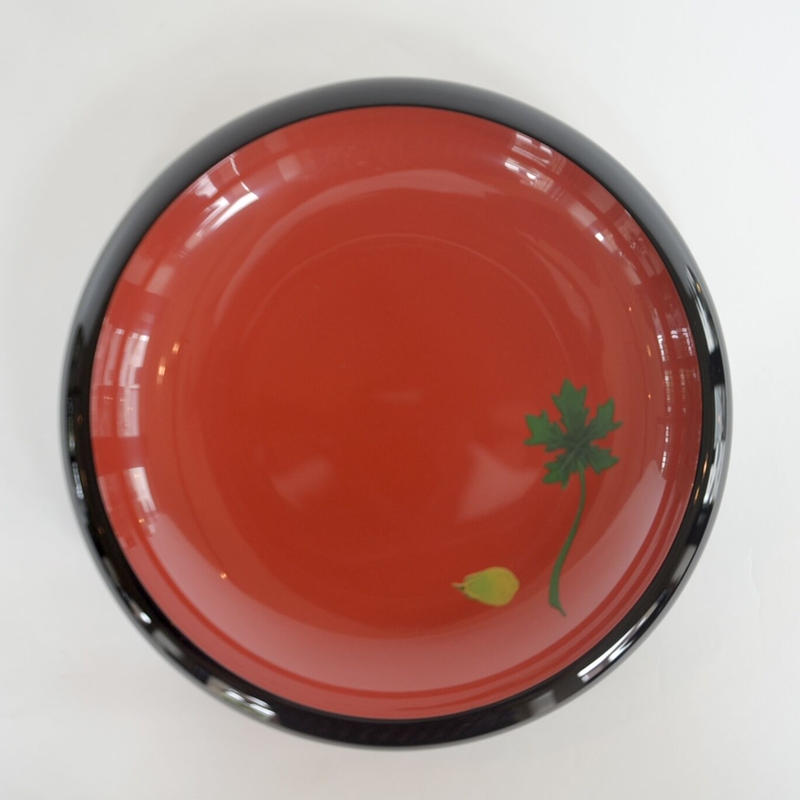 A2D11琉球漆器 紅房 べんぼう漆器 茶托 にがうり 沖縄漆器 箱付き