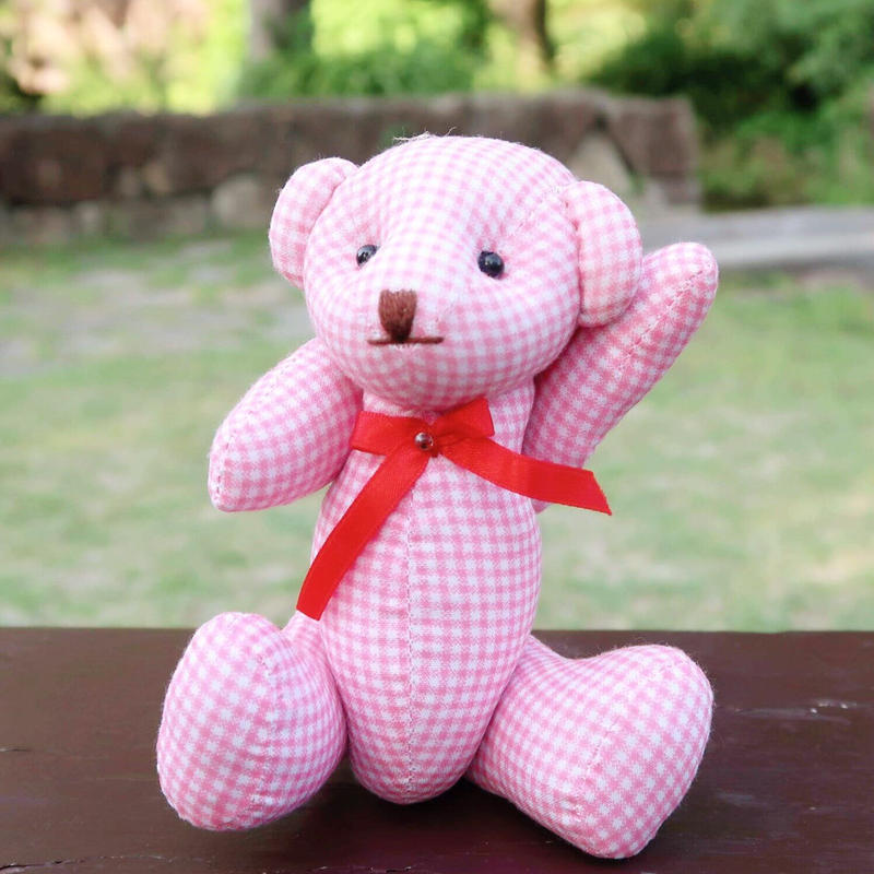 くまぬいぐるみ ピンクチェック Kaya Ko くまぬいぐるみ ピンクチェック Kaya Ko