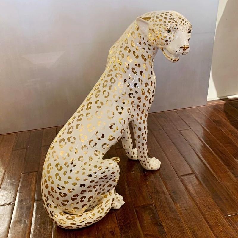 福袋 1840bp ホワイトプラチナ レオパード 高級セラミック アウラ社 イタリア アウラ社のホワイトレオパードの置物です インテリア雑貨 Www Solidarite Numerique Fr