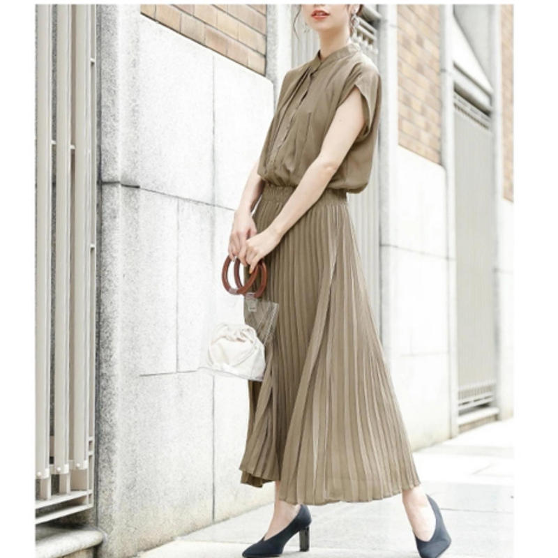 プリーツスカートの楽ちんワンピース Kiana Shop