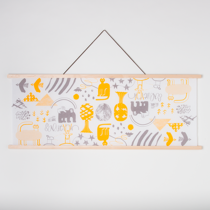 タペストリー棒 大 手ぬぐい横長用95cm ハードメープル材 オーク材 Gal