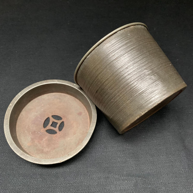 ☆真美☆T365 間村白造 古錫煎茶壷 茶入 茶壺 煎茶道具