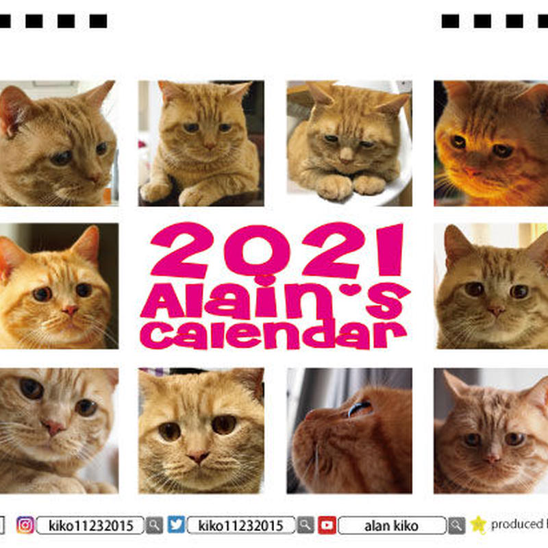 予約販売 猫のalain S 21年 卓上カレンダー Tc アランくん