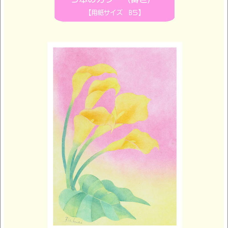 B5 ５本のカラー 黄色 きままハウスパステルアートショップ