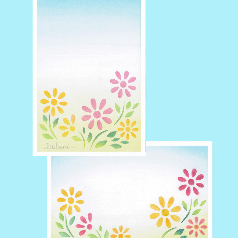 ﾒｯｾｰｼﾞｶｰﾄﾞ 花模様 きままハウスパステルアートショップ