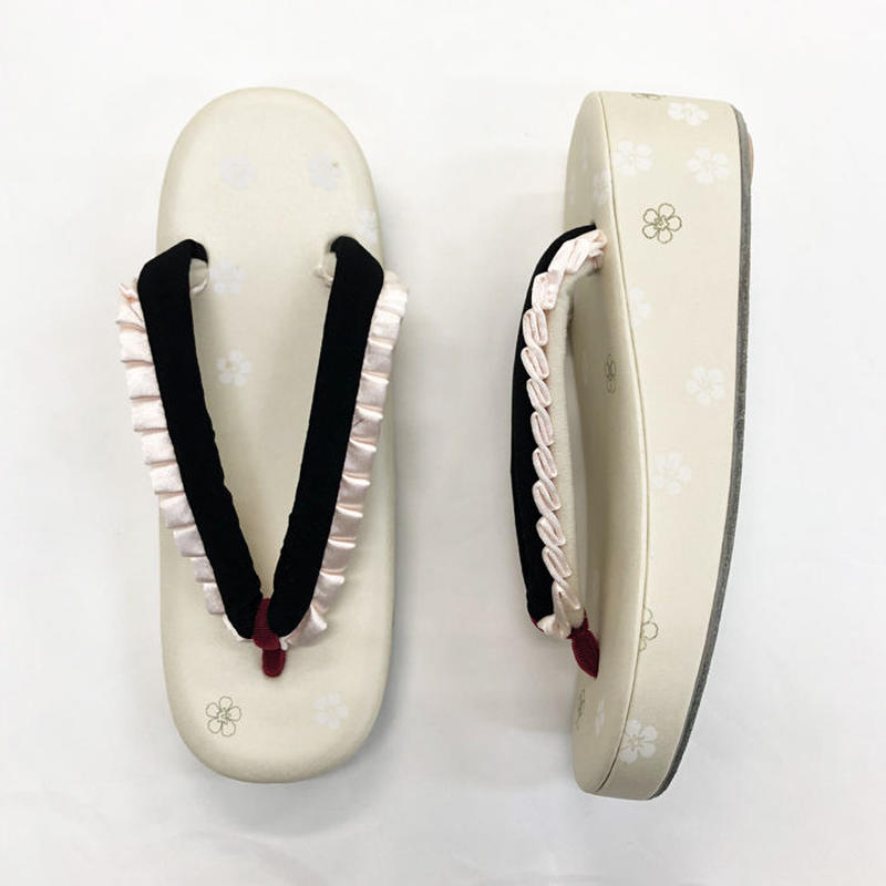 草履 レディース 厚底 おしゃれ フリーサイズ うらら香 リボン草履 フリル かわいい 鼻緒