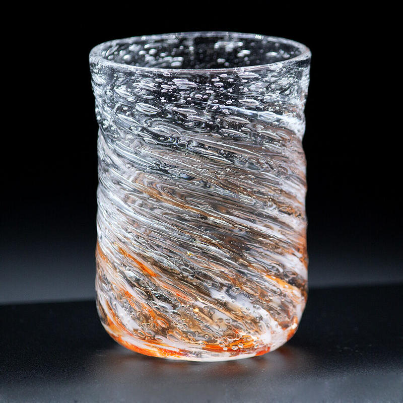 気泡の海 モールグラス 赤砡 琉球ガラス 煌工房オンラインショップ