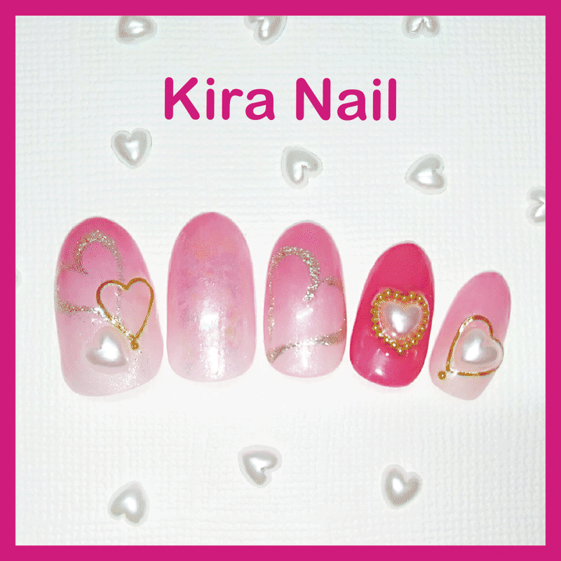 Kiranailハートパールホワイトパーツ Kira Nail