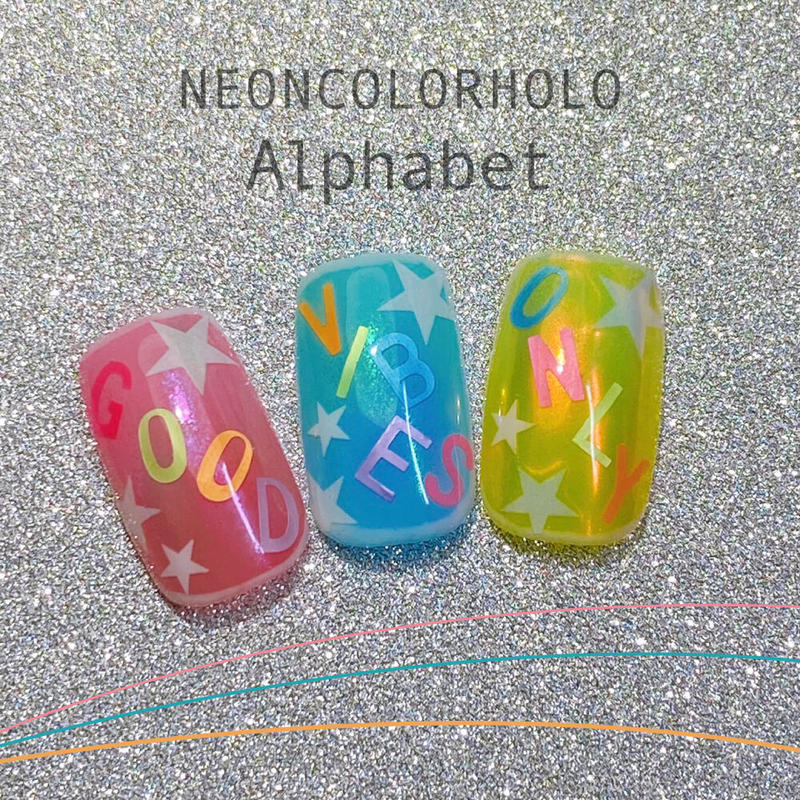Kiranail ネオンカラーホロセット アルファベット Kira Nail