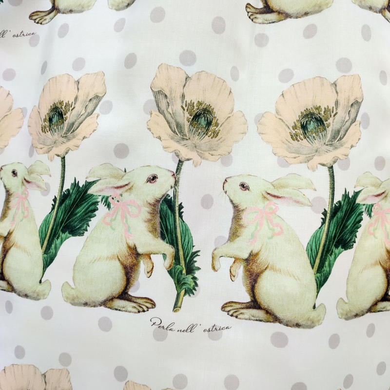 Perla Nell Ostrica うさぎポピードットフリルヨークワンピース 120 Perla Nell Ostrica うさぎポピードットフリルヨークワンピース 120