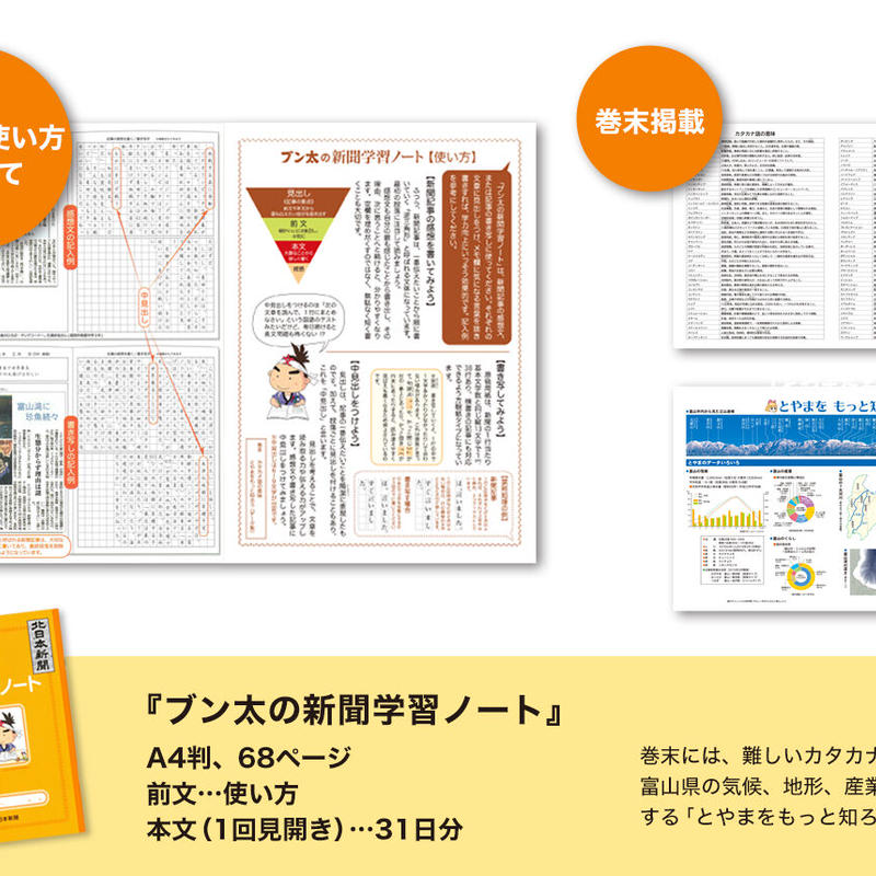 北日本新聞 ブン太の新聞学習ノート 3冊セット 北日本新聞清水販売店 北日本新聞 ブン太の新聞学習ノート 3冊セット 北日本新聞清水販売店