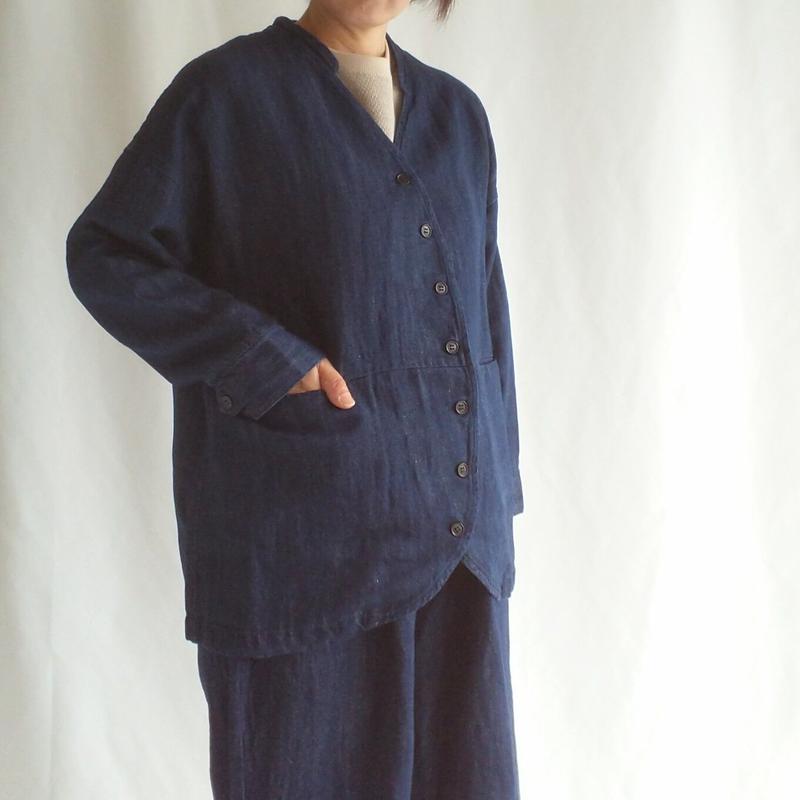 nachukara 綿麻デニムフロントカーブジャケット nk520511 | kleur