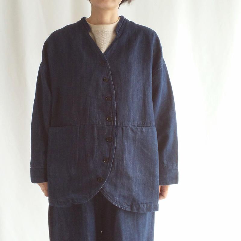 nachukara 綿麻デニムフロントカーブジャケット nk520511 | kleur