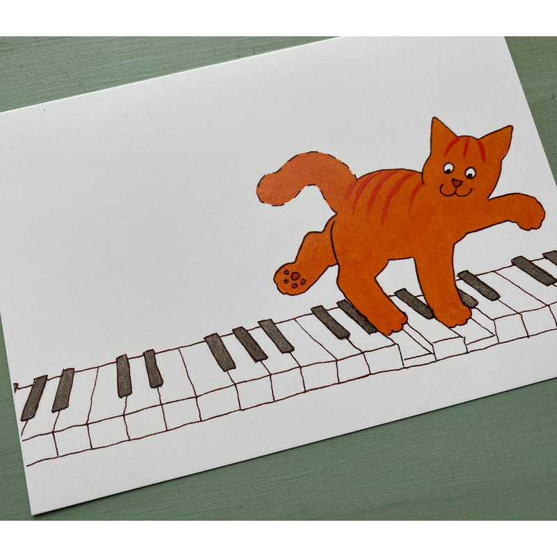 名入れ無料 ピアノを弾く猫 Www Tricostura Com Br