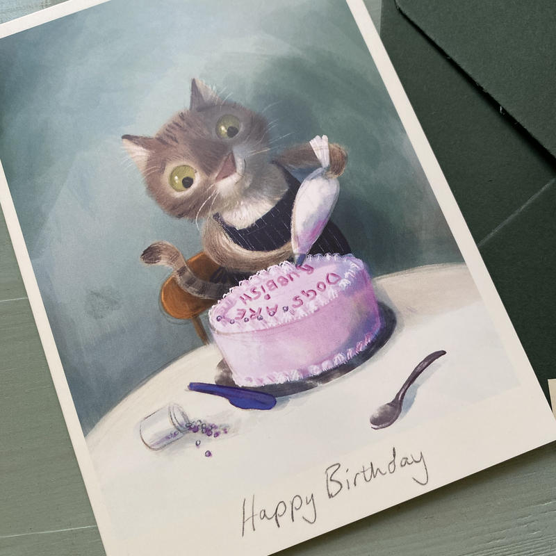イギリス製 Happy Birthday 犬なんて グリーティングカード 猫