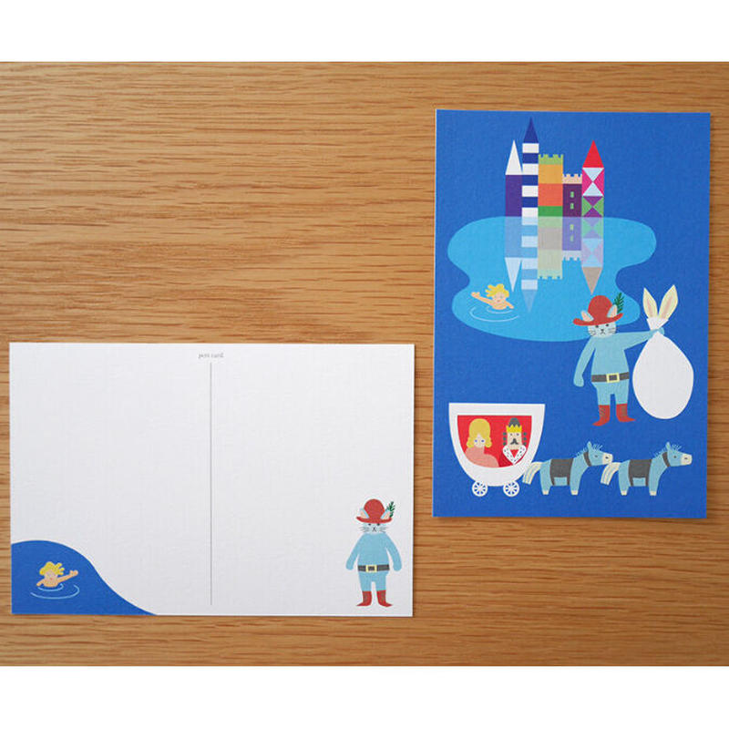 水彩画 イラストレーター 長靴をはいたネコ 猫 ポストカード コﾁカｰﾆバル第2楽章