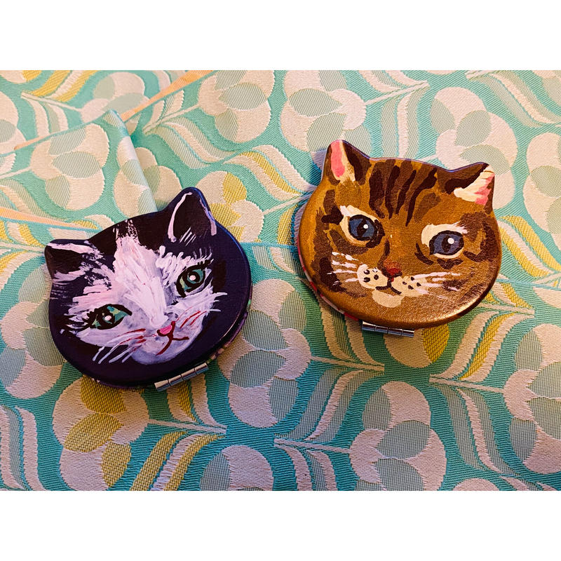 France ナタリーレテ 猫 コンパクトミラー 手鏡 コﾁカｰﾆバル第2楽章