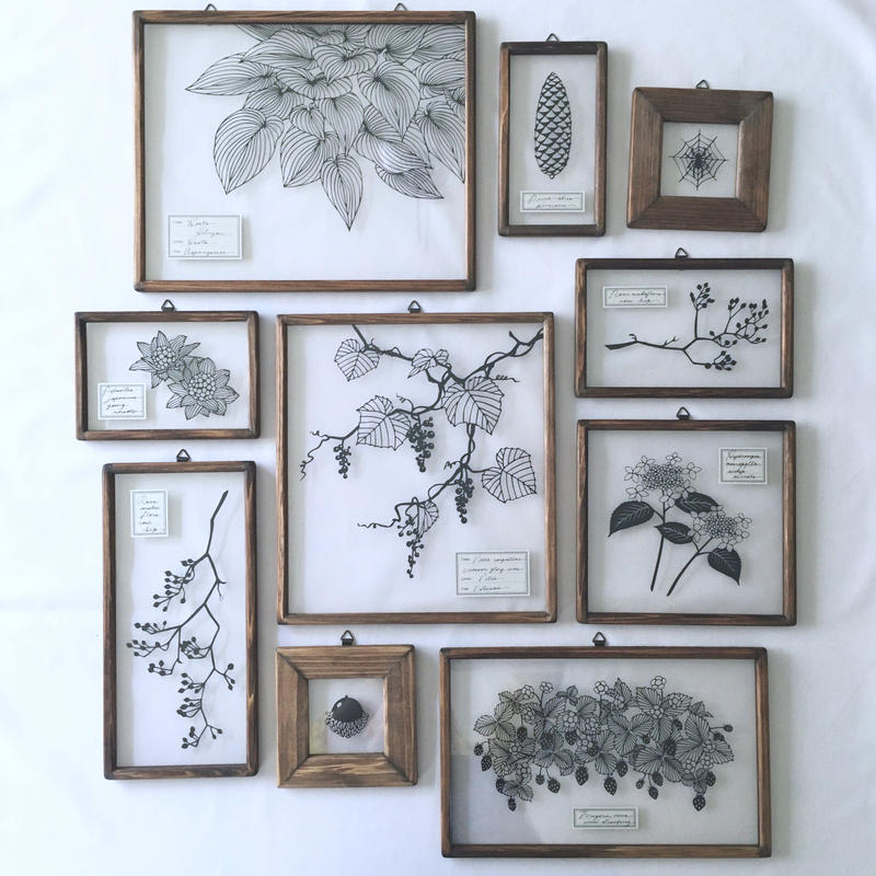 マテバシイのどんぐりの切り絵フレーム こえだ社