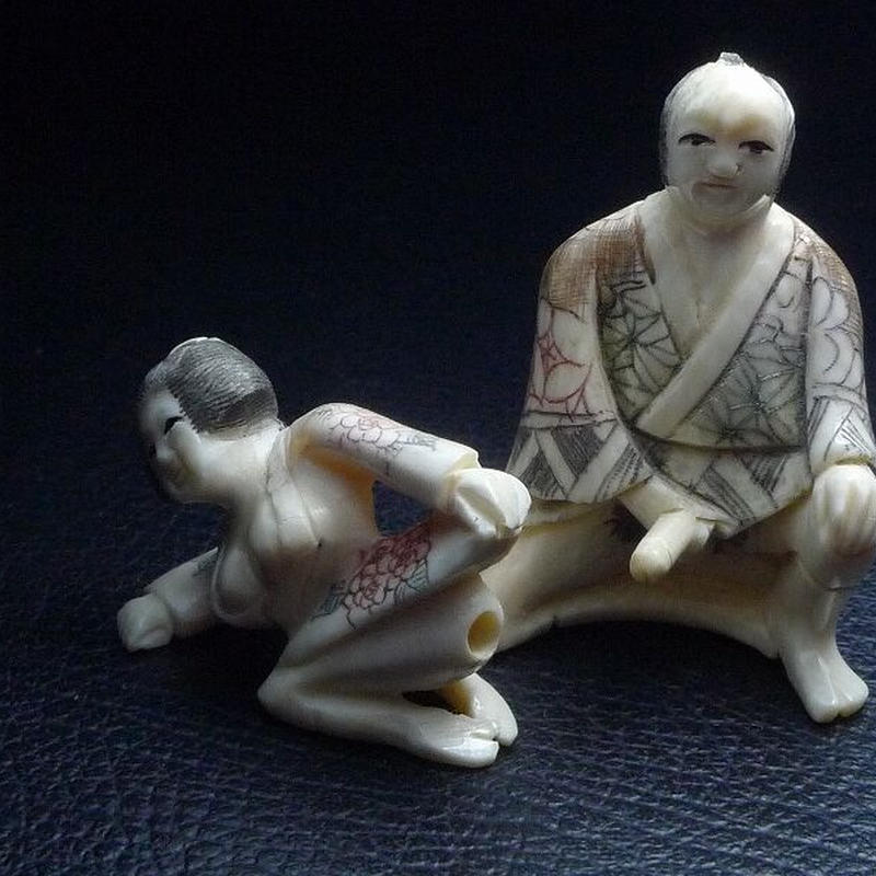 春画根付け 骨董品