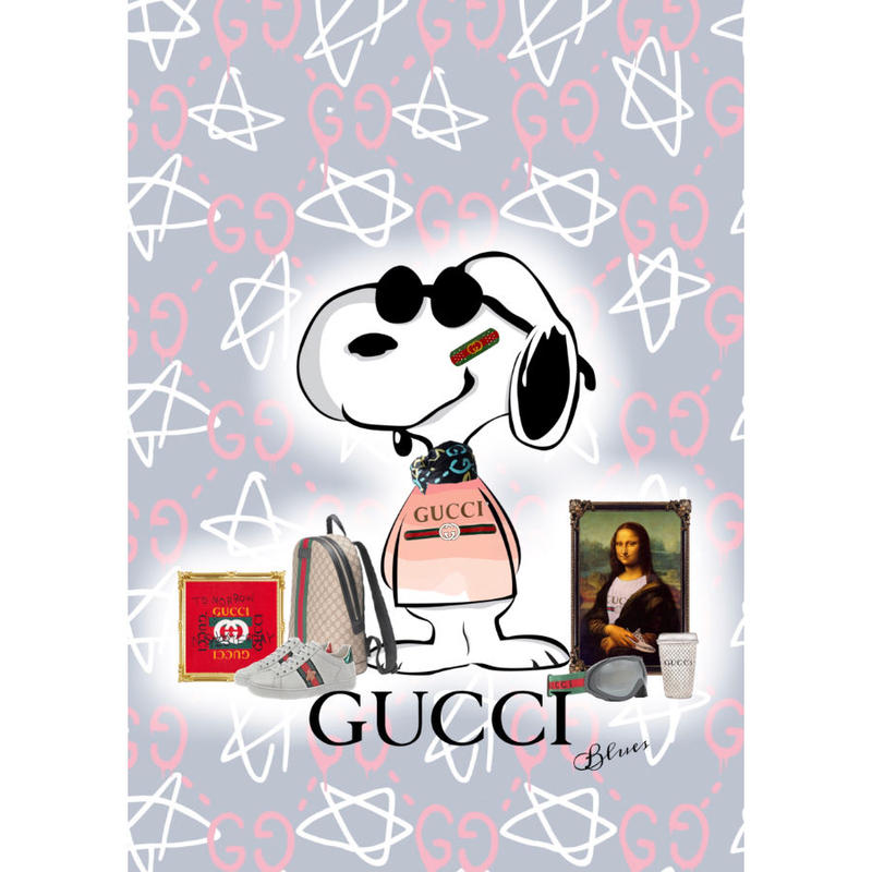 スヌーピー グッチgg ファッション オマージュアート P10pサイズ Blues