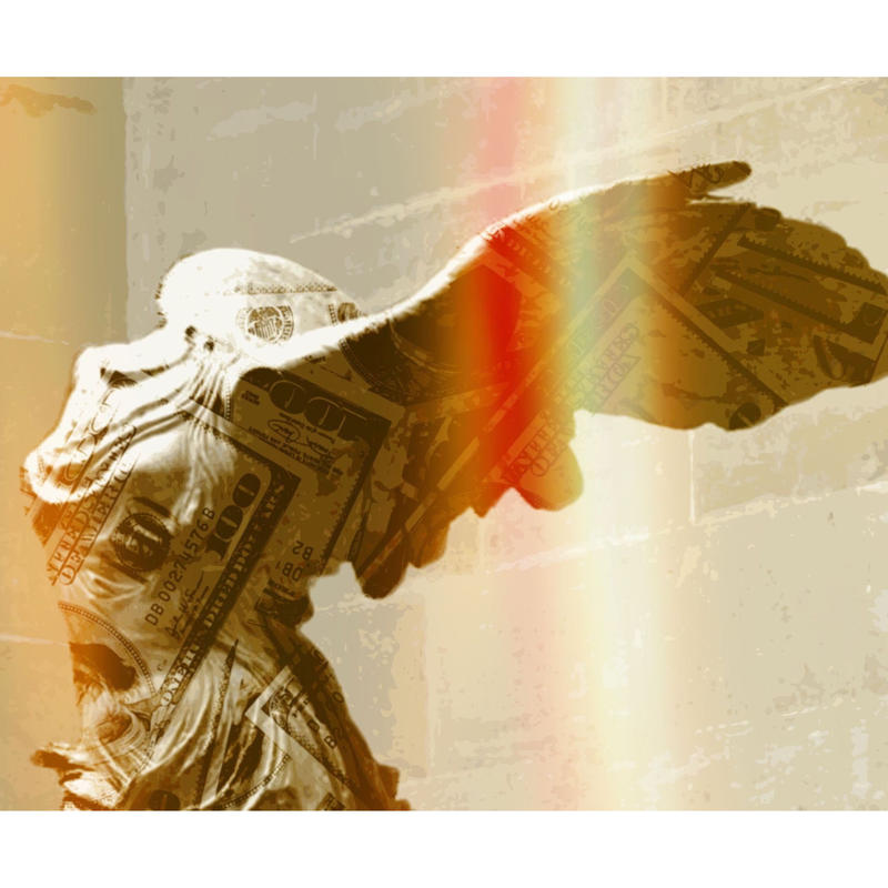 勝利の女神 サモトラケのニケ ギリシャ彫刻 コラージュ キャンバス a1サイズ Blues